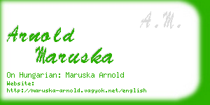 arnold maruska business card